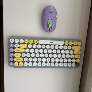 Logitech Purple and Yellow Wireless Set